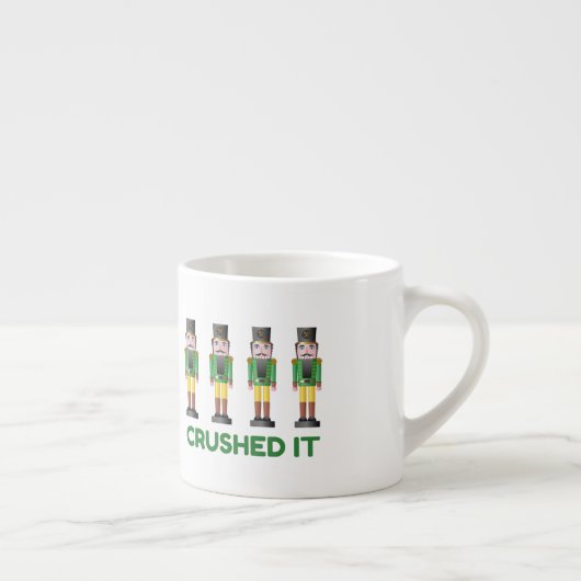 Crush It Nutkraker Funny Kerstmis Espresso Mok (Rechts)