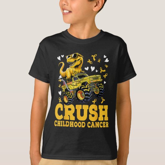 Crush Jeugd Kanker Bewustzijn Monster Truck DIN T-shirt (Voorkant)