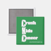 "Crush Kinder kankermagneet" Groene magneet (Voorkant / Achterkant)