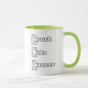"Crush Kinderen Cancer" Groene Mok