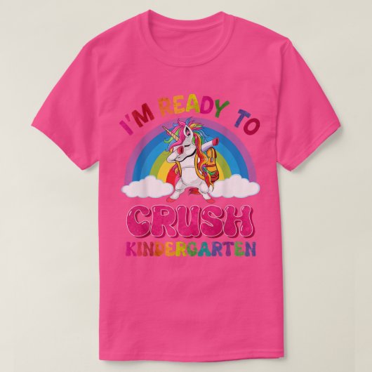 Crush Kindergarten Dabbing Unicorn Terug naar scho T-shirt (Design voorkant)