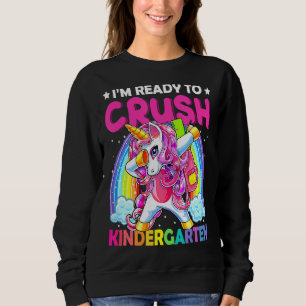 Crush Kindergarten Dabbing Unicorn terug naar scho Trui