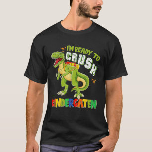 Crush Kindergarten Dinousar terug naar school Rex T-shirt