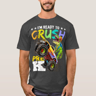 Crush PreK Dinosaur Monster Truck Terug naar Schoo T-shirt