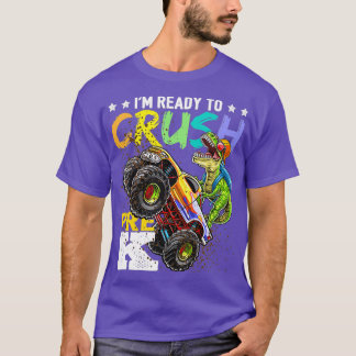 Crush PreK Dinosaur Monster Truck Terug naar Schoo T-shirt