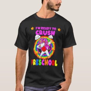 Crush Preschool Dabbing Unicorn terug naar school T-shirt