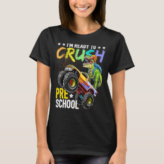 Crush Preschool Dinosaur Monster Truck terug naar T-shirt