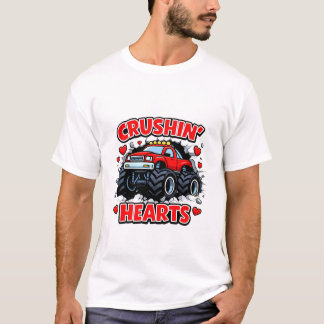 Crushin’ Hearts Cute Truck Design T-shirt