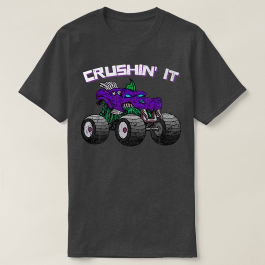 Crushin' Monster Truck  Retro 265 T-shirt (Design voorkant)