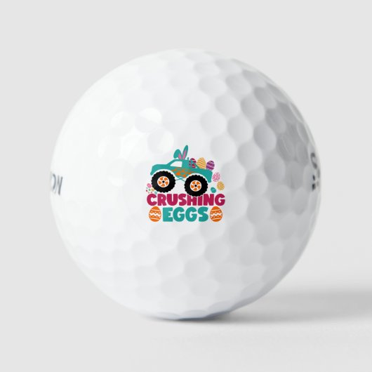 Crushing Eggs Funny Quote Happy Easter Sunday Egg Golfballen (Voorkant)