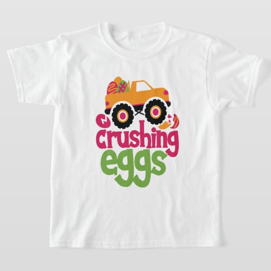 Crushing Eggs Monster Truck Boys Easter T-Shirt (Laagn)