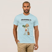 Crushing It - Grappig Gym Cartoon T-shirt (Voorkant volledig)