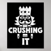 Crushing It Nutcracker Funny Retro Christmas Festi Poster (Voorkant)