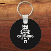 Crushing It Nutcracker Funny Retro Christmas Festi Sleutelhanger (Voorkant)