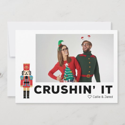 Crushin'It Nutcracker Carte de vacances photo pers (Devant)