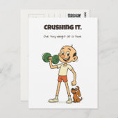 Crustique - Drôle Gym Carte Postale avec Nino & Ch (Devant / Derrière)