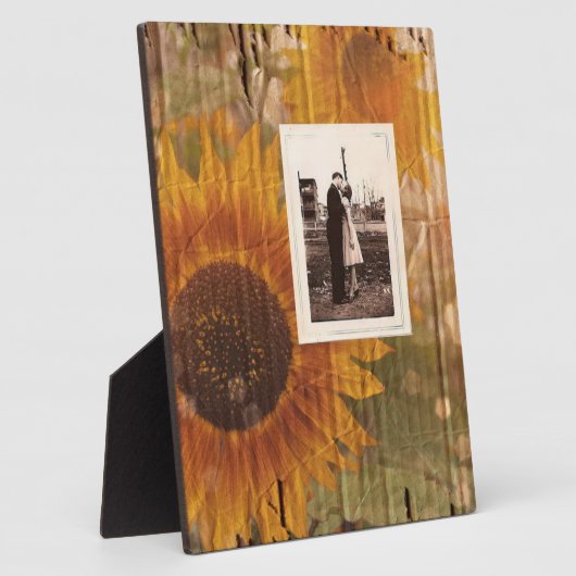 crustisch karton - zonnebloembruiloft fotoplaat (Zijkant)