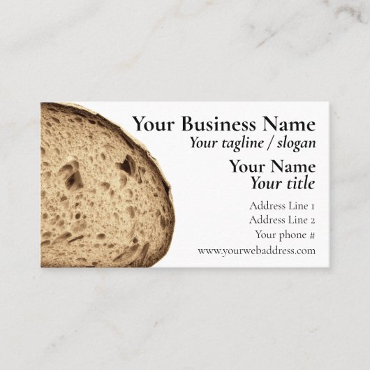 Crusty Brown Bread Loaf Baker Bread Shop Visitekaartje (Voorkant)