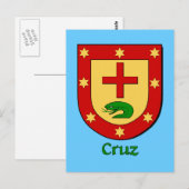 Cruz Family Heraldic Shield Briefkaart (Voorkant / Achterkant)
