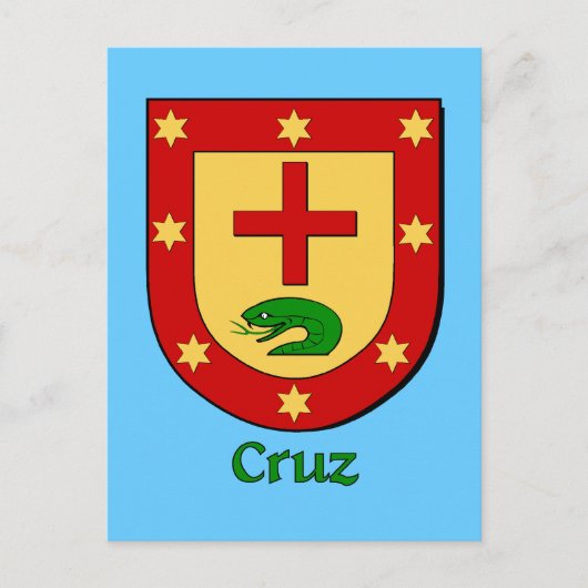 Cruz Family Heraldic Shield Briefkaart (Voorkant)