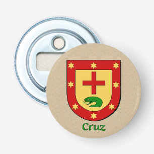 Cruz Heraldic Arms op perkament stijl terug Button Flesopener
