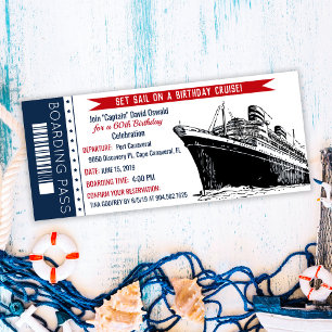 Cruzeschip Instapkaart Verjaardagsuitnodiging Kaart