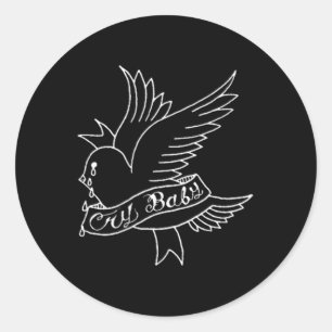 Cry Baby Tattoo Esthetische Crybaby Bird Ronde Sticker