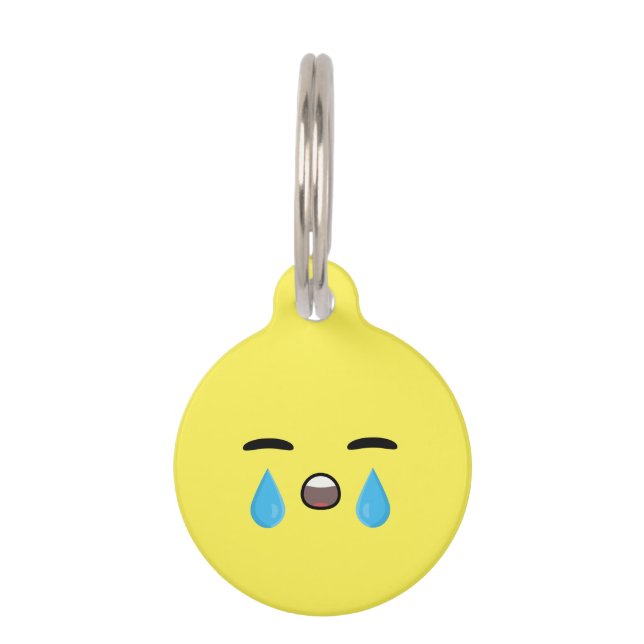 Cry Emoji Huisdierpenning (Voorkant)