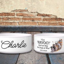 "Cry Havoc" Quote Minimalistische Waterverf Honden