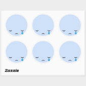 Cry Sad Emoji Ronde Sticker (Vel)