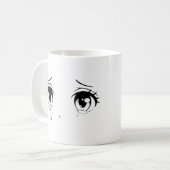 Crying Anime Eyes Mug – Aesthetic Sadcore Design (Devant gauche)