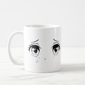 Crying Anime Eyes Mug – Aesthetic Sadcore Design Koffiemok