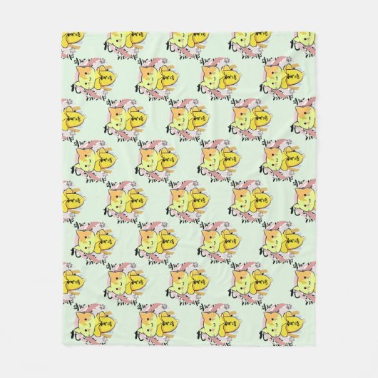 Crying Banana Cat Pattern Fleece Deken (Voorkant)