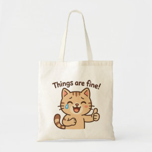 Crying Cat Sticker - "Het gaat goed!" grappig Tote Bag