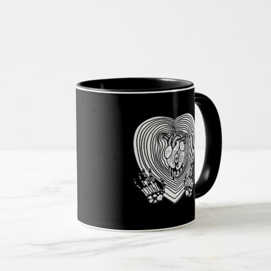 Crying Heart Classic - Skelet Handen Hart Mok (Voorkant rechts)
