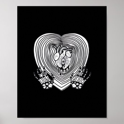Crying Heart Classic - Skelet Handen Hart Poster (Voorkant)