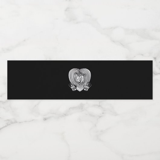 Crying Heart Classic - Skelet Handen Hart Waterfles Etiket (Enkel label)