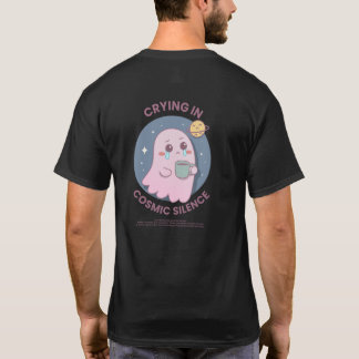 Crying in Cosmic Silence – Cute Existential Ghost  T-shirt