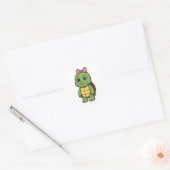 Crying turtle ronde sticker (Envelop)