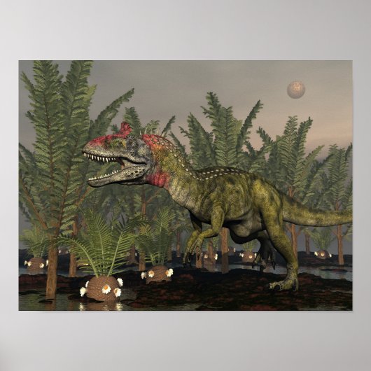 Cryolophosaurus dinosaur - 3D rendering Poster (Voorkant)