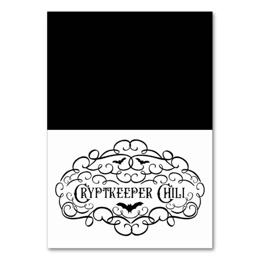 Crypt Keeper Chili Vintage Halloween Voedsel Tent Kaart (Voorkant)