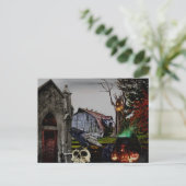 *~* Crypt Raven Witch Skulls HALLOWEEN Briefkaart (Staand voorkant)