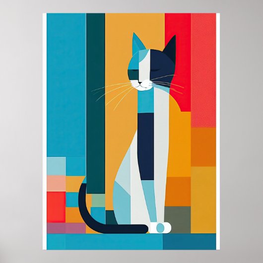 Cryptic Cat Pop Art Poster (Voorkant)