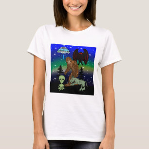 Cryptid Big Foot Alien Mothman UFO Chupacabra T-shirt