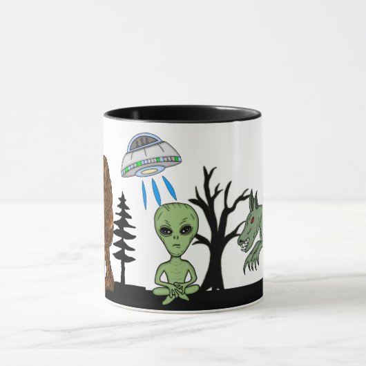 Cryptid Big Foot, Chupacabra, Alien, UFO Mok (Midden)