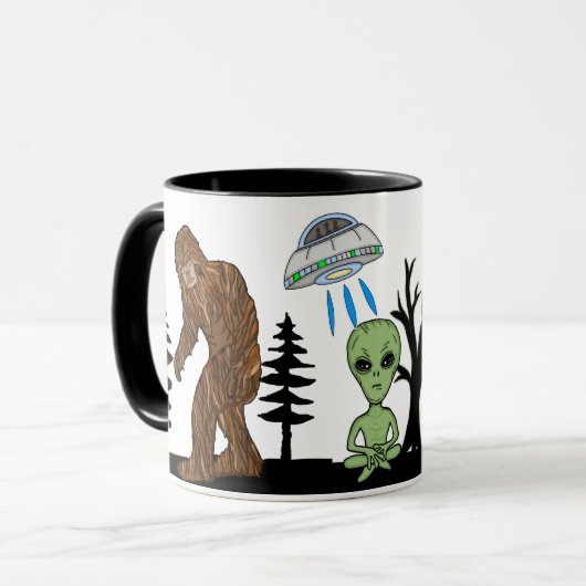 Cryptid Big Foot, Chupacabra, Alien, UFO Mok (Voorkant links)