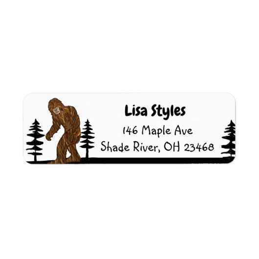 Cryptid Bigfoot Sasquatch Ape Man Etiket (Voorkant)