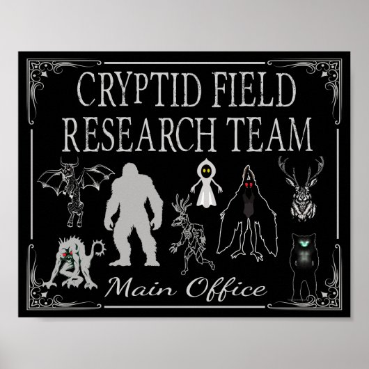 Cryptid Field Research Team Main Kantoor Bigfoot Poster (Voorkant)
