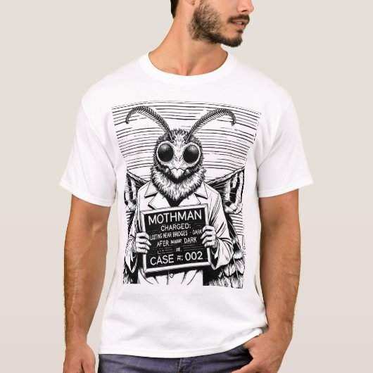Cryptid Mugshots: Mothman T-shirt (Voorkant)