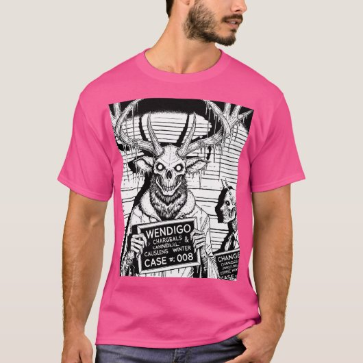 Cryptid Mugshots - Wendigo T-shirt (Voorkant)